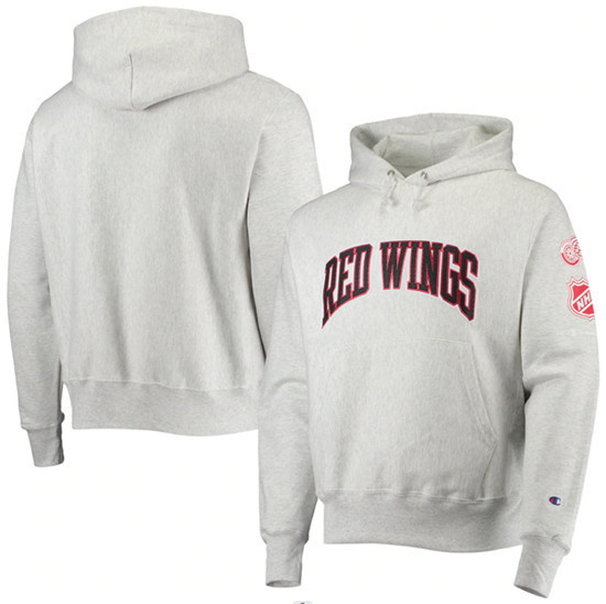 Men's Detroit Red Wings Champion Gray O&B Capsule II Pullover Hoodie